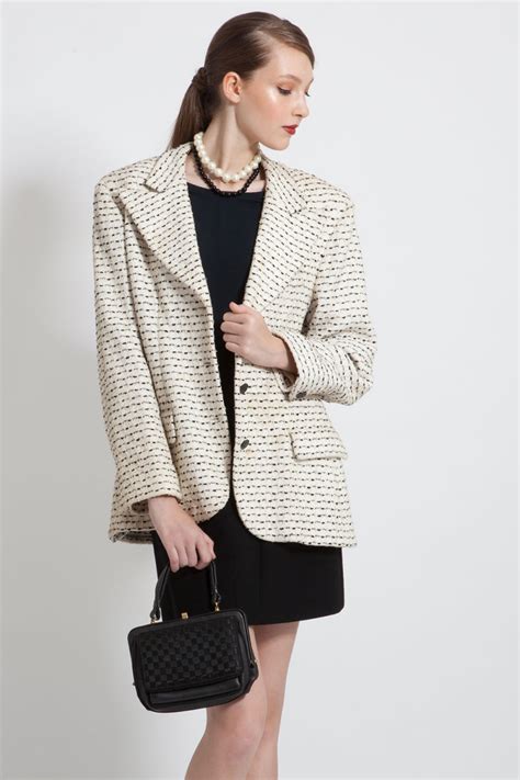 chanel blazer jacket|Chanel vintage blazer.